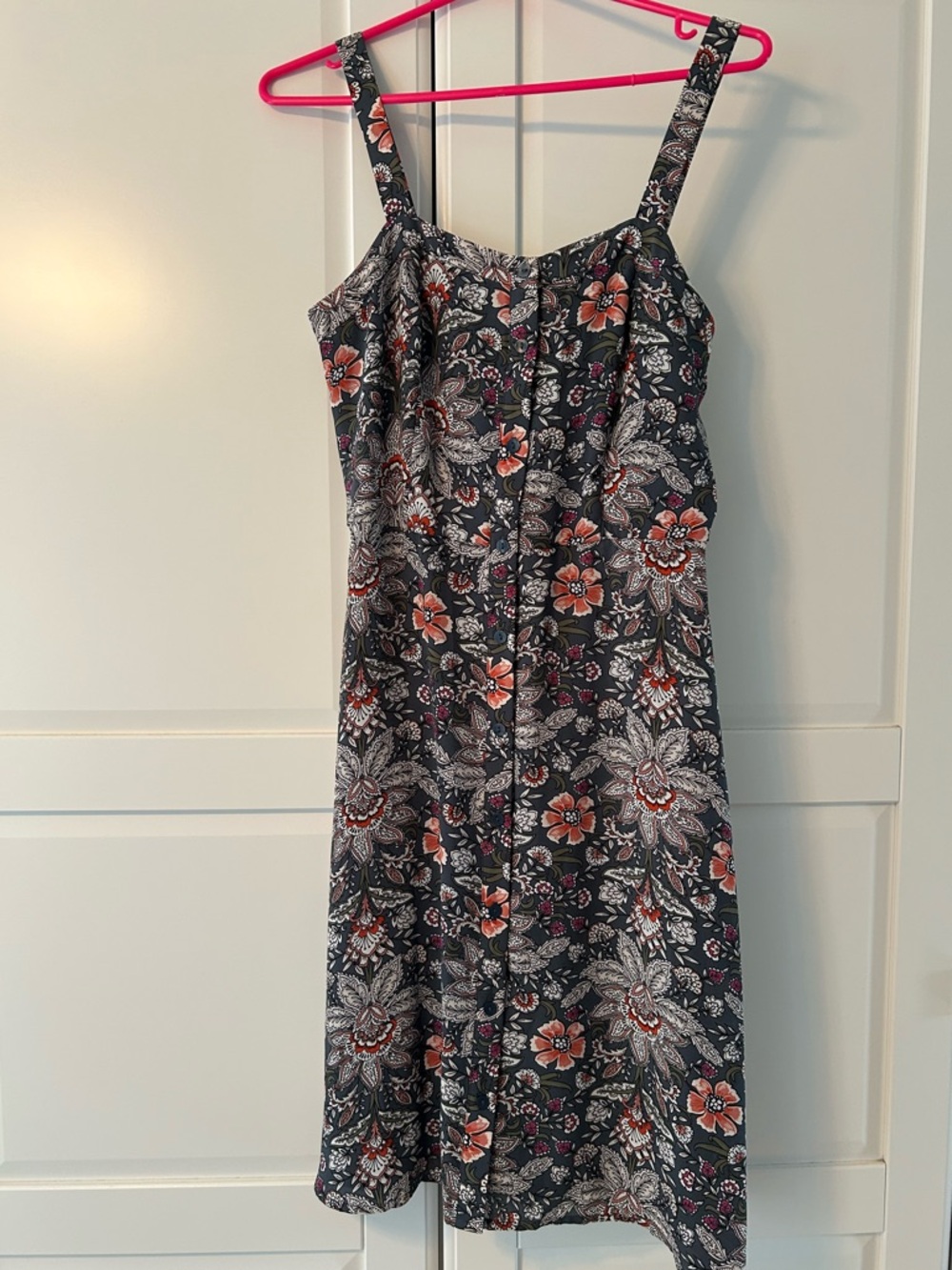 LOFT Button Up Dress with Floral Print